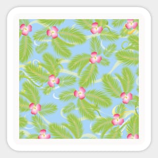 Summer Neck Gator Tropical Flowers Sticker